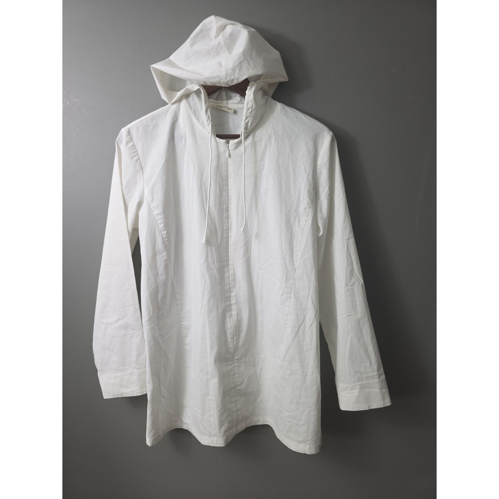 Banana Republic Hoodie‎ 3/4 Zip White Womens Medium Stretch Lightweight